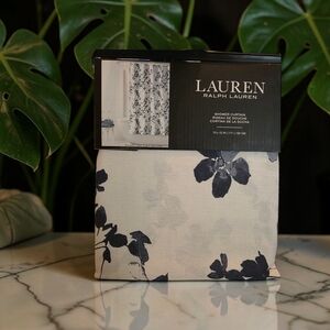 Ralph Lauren Floral Shower  Curtain FLOWERD Blue White New